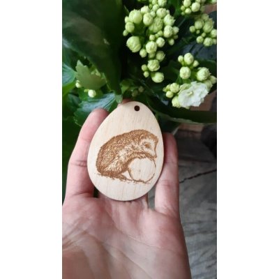 Velikonoční Vajíčko dřevěné Ježeček graírovaný 6 x 5 cm – Hledejceny.cz