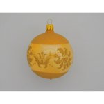 ONREX Vánoční ozdoba skleněná koule zlatá oranžová ornament pr. 8 cm – Hledejceny.cz