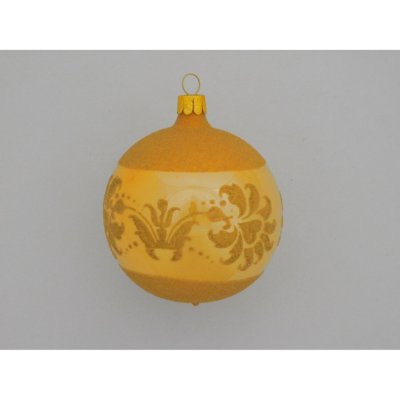 ONREX Vánoční ozdoba skleněná koule zlatá oranžová ornament pr. 8 cm – Hledejceny.cz