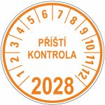 Příští kontrola - 2028 TEXT samolepící vinylová fólie 25 mm aršík 30 kusů – Zboží Dáma