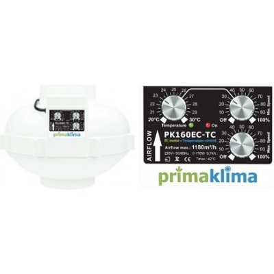 Ventilátor Prima Klima 160mm, 1180 m3/h - regulace teploty a min. otáček, EC motor | Zboží Auto