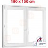 Okno Okna Hned 180x150 cm ( 1800x1500 mm) bílé dvoukřídlé bez sloupku (štulp) pravé