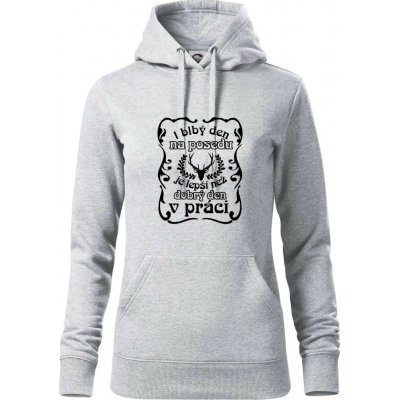 Blbý den na posedu mikina dámská Cape s kapucí Světlešedý Melír – Hledejceny.cz