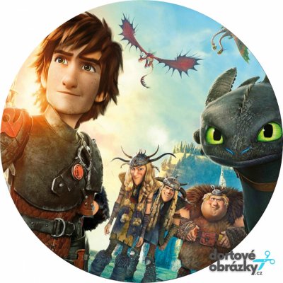 Jedlý tisk BEZZUBKA - JAK VYCVIČIT DRAKA ● materiál: JEDLÝ PAPÍR Ⓜ️, ● velikost: průměr 18 cm ☝ – Hledejceny.cz