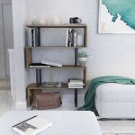 Asir Knihovna ADRIANA 124x91,5 cm béžová/černá AS0800 – Zboží Mobilmania