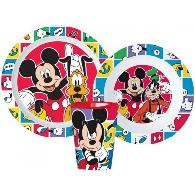 Stor Sada plastového nádobí Disney Mickey Mouse a Pes Pluto s kelímkem 3 díly – Zboží Mobilmania