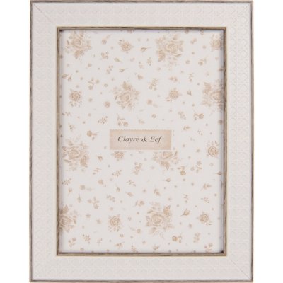 Bílý fotorámeček s reliéfem Hartje L – na fotografii o průměru 15x20 cm – Zboží Mobilmania