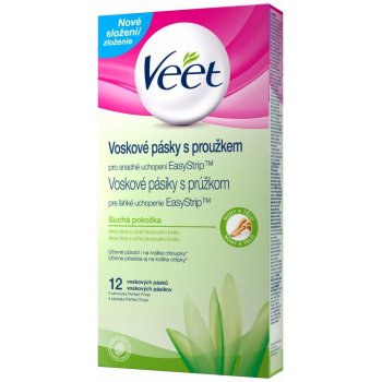 Veet voskové pásky Aloe Vera pro suchou pokožku 12 ks