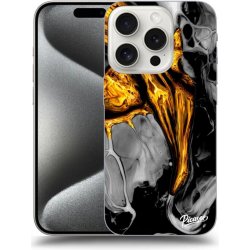 Pouzdro Picasee silikonové Apple iPhone 15 Pro - Black Gold čiré