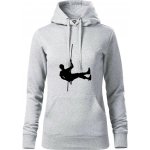 Visící horolezec mikina dámská Cape s kapucí Světlešedý Melír – Zboží Dáma