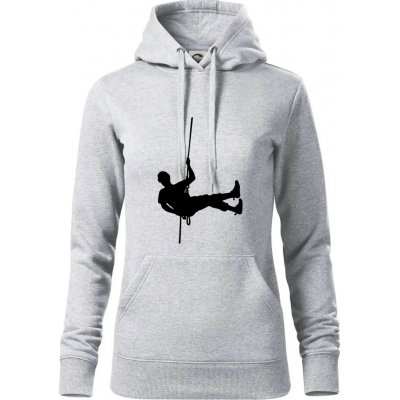 Visící horolezec mikina dámská Cape s kapucí Světlešedý Melír – Zboží Dáma