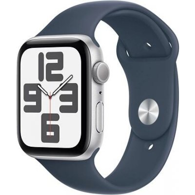 Apple Watch SE (2023) GPS 44mm M/L barva Silver Aluminum Case / Storm Blue Sport Band MREE3QC/A