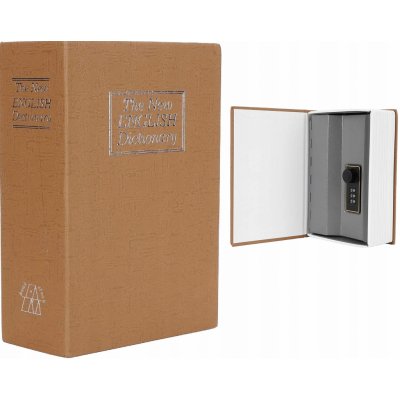 SEJF KNIHA KASIČKA NA PENÍZE BANKOVKY KOVOVÁ SCHRÁNKA ÚLOŽNÝ PROSTOR NA KÓD 2 – Hledejceny.cz