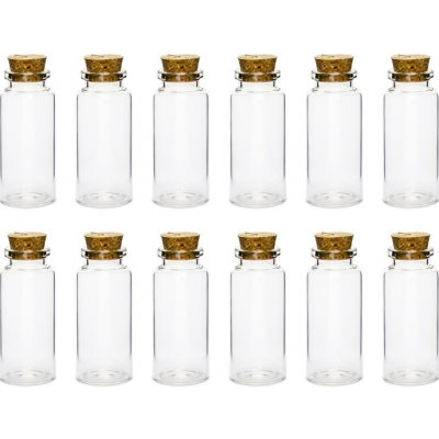 PartyDeco Skleněná lahvička s korkem 12 ks – Zboží Dáma