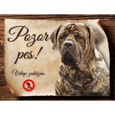 Sport hobby Cedulka Boerboel Pozor pes zákaz 15 x 11 cm – Zboží Mobilmania