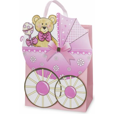 Růžová dárová taška pro miminko 123006