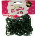 Loom Bands pletací gumičky tmavě zelené 200ks + háček