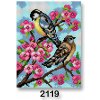 Vyšívací předloha Stoklasa Vyšívací předloha obrázek na vyšívání 70246 2119 ptáci 1 růžovo-modrá 18x24cm