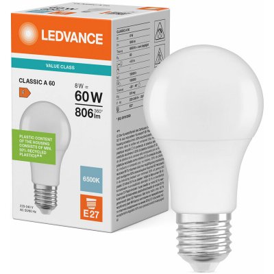 Ledvance Žárovka LED 8.5W-60 E27 6500K 200° CLASSIC – Hledejceny.cz
