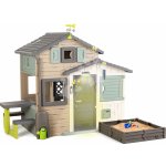 Smoby Domeček Přátel ekologický s pískovištěm u okapu v natur hnědých barvách Friends House Evo Playhouse Green – Zboží Mobilmania