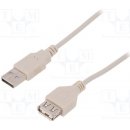 Assmann AK-300200-018-E USB 2.0, USB A M (plug)/USB A F (jack), 1,8m, šedý