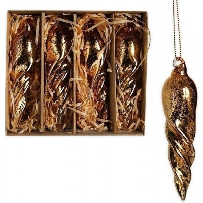 Ornament sklo 4ks/10cm antik zlatá – Hledejceny.cz