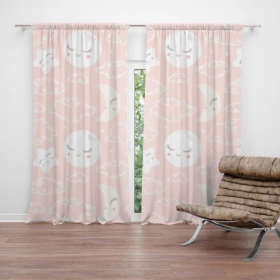 Sablio Závěs Mráčky a měsíc: 2ks 140x250cm – Hledejceny.cz