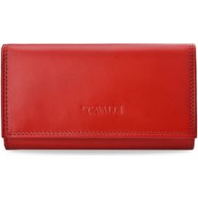 Klasická dámská peněženka cavaldi měkká přírodní kůže červená