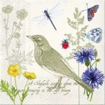 Ubrousek 33x33 cm Ptáček a chrpy – Zboží Dáma