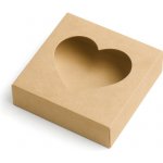 KRAFTHOUSE.EU Kraftová dárková krabička čtvercová s okénkem KM-001KO Okno: Srdce – Hledejceny.cz
