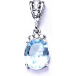 Čištín Stříbrný přívěsek,přírodní topaz sky,čiré zirkony P 1497 – Sleviste.cz