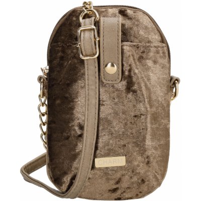 Charm London dámská crossbody sametová kabelka bronz