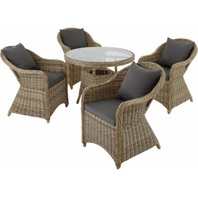 tectake 401765 hliníková ratanová sedací souprava zürich 4+1 - přírodní – Zboží Mobilmania