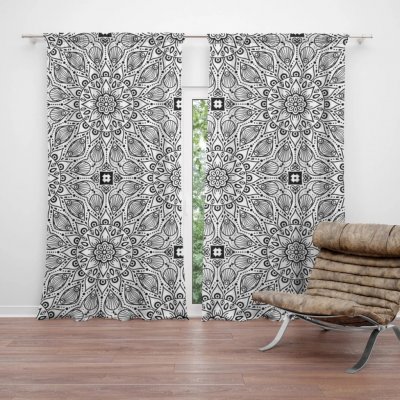 Sablio Závěs Bílé mehendi: 2ks 140x250cm – Hledejceny.cz