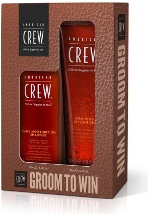 American Crew Holiday denní šampon 250 ml + Firm hold gel 250 ml dárková sada