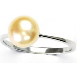 Čištín Stříbrný prsten,přírodní říční perla lososová T 1356