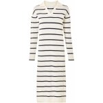 Esmara Dámské pletené midi šaty béžová / navy modrá / pruhy – Zboží Dáma