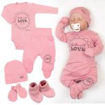 Baby Nellys Soupravička do porodnice 5D Made with love, pudrově růžová – Zboží Dáma