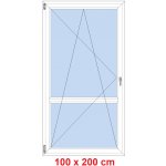 Soft Balkonové dveře s příčkou otevíravé a sklopné Antracit struktura/Antracit struktura levé 100 x 200 cm – Hledejceny.cz