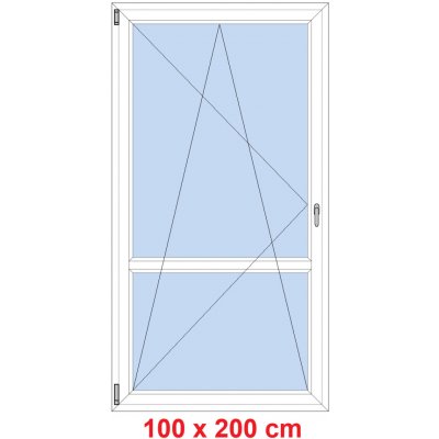 Soft Balkonové dveře s příčkou otevíravé a sklopné Antracit struktura/Antracit struktura levé 100 x 200 cm – Hledejceny.cz