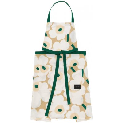 Marimekko zástěra Pieni Unikko béžovo-zelená – Zboží Mobilmania