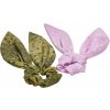 Šátek bandana print scrunchies with XXL bow 2-pack khaki/lightlilac