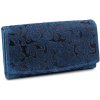 Peněženka Dámská peněženka kožená růže ornamenty 9,5x18 cm 5 modrá