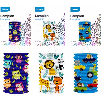Lampion dětský 15 cm válec - mix motivů – Sleviste.cz