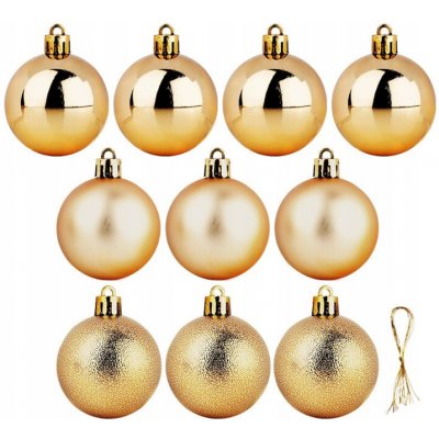 Euro Habitat Vánoční koule 50 mm Zlatá, sada 10 kusů – Zboží Mobilmania