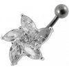 Piercing Šperky4U stříbrný piercing do pupíku kytička BP01159-C