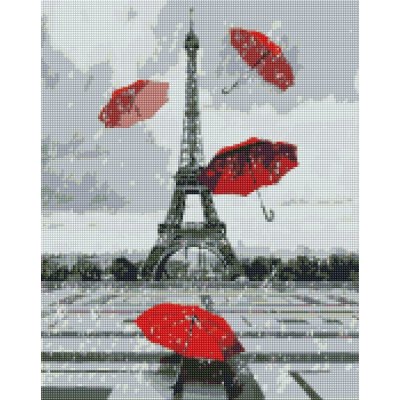 Ideyka Diamantové malování Deštníky pod Eifelovkou 40 x 50 cm