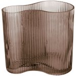 Skleněná váza Allure Wave 18 cm čokoládově hnědé Present Time – Zboží Dáma