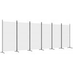 VidaXL 6panelová Paraván bílá 520 x 180 cm textil – Zboží Mobilmania