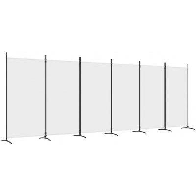 VidaXL 6panelová Paraván bílá 520 x 180 cm textil – Zboží Mobilmania
